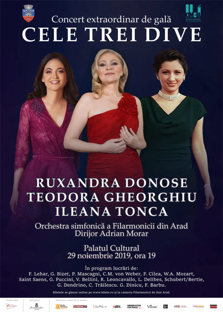 The Three Divas on one of Romania’s historical stages Ruxandra Donose, Teodora Gheorghiu and Ileana Tonca